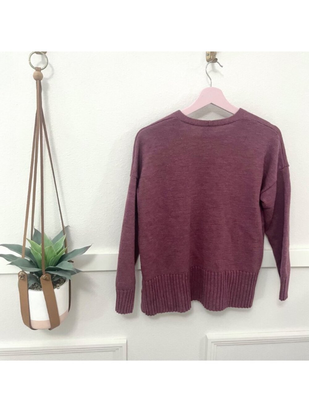 Eileen Fisher Merino V-Neck Sweater Pink Size XS Boxy - Picture 5 of 5